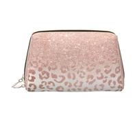 Beauty case con glitter oro rosa con divisore da viaggio borsa cosmetica portatile, Oro, One Size