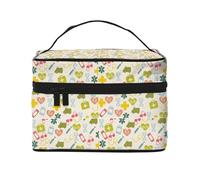 Beauty case con icone mediche, graziose borse per cosmetici da donna, borsa da toilette, grande borsa organizer da viaggio per il trucco