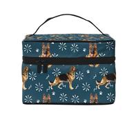 Beauty case con impronta di cane pastore tedesco, graziosa borsa per cosmetici da donna, borsa da toeletta, grande borsa organizer da viaggio per il trucco