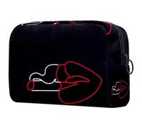 Beauty case con labbra umane e sigarette, da donna, per articoli da toeletta da viaggio, grande, pratico astuccio organizer con cerniera, Multi, 18.5x7.5x13cm/7.3x3x5.1in, Beauty case