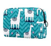 Beauty case con lama con amore, da donna, per articoli da toeletta da viaggio, grande, pratica borsa organizer con cerniera, Multi, 18.5x7.5x13cm/7.3x3x5.1in, Beauty case