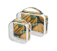 Beauty case con melone, melone, melone, arancio, verde, piccolo, approvato dalla TSA, borsa cosmetica portablravel conforme alle compagnie aeroportuali