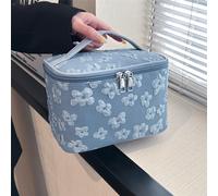 Beauty case con motivo floreale, borsa per trucchi con cerniera e manico superiore, organizer per il trucco, forniture per il ritorno a scuola Tagli UnicaAnimaleTessuto