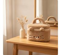 Beauty Case con Orecchie da Gatto Morbido Trousse a Forma di Gatto per Bagno