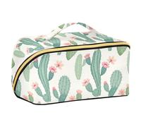 Beauty case con rose e piante grasse, fiori e cactus del deserto, con divisori, impermeabile, da viaggio, accessori da viaggio