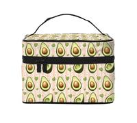 Beauty case con stampa a forma di cuore verde avocado, graziose borse per cosmetici da donna, grande borsa organizer da viaggio per il trucco