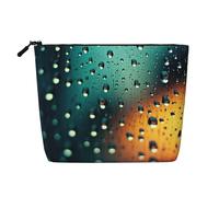 Beauty case con stampa di fiocchi di neve sparsi, grande, per cosmetici da viaggio e regali di compleanno, Gocce di pioggia nel cielo, One Size