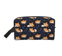 Beauty case con stampa di volpe addormentata per uomini e donne, borsa da viaggio per cosmetici, articoli da toeletta da appendere, borse da barba per accessori da viaggio