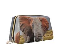 Beauty case con stampa elefante borsa da toilette versatile portatile borsa cosmetica di grande capacità per le donne, bianco, Taglia unica, Beauty case