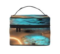 Beauty case con stampa "View Under The Moon", grande organizer da viaggio per cosmetici
