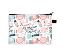 Beauty case con stampe cosmetiche per oggetti essenziali da viaggio e organizer, astuccio portatile con cerniera sicura per cavi di ricarica, accessori per la cura della pelle, regali per donne e