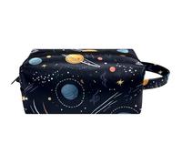 Beauty case da appendere con cielo notturno, pianeti, comete, costellazioni, borsa da viaggio in pelle resistente all'acqua, con manico, custodia portatile per cosmetici, per donne, uomini e ragazze,