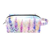 Beauty case da appendere con lavanda ed erbe selvatiche, borsa da viaggio in pelle resistente all'acqua con manico, custodia portatile per cosmetici per donne, uomini e ragazze, Multicolore 09,