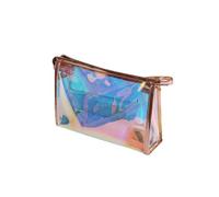 Beauty case da bagno da viaggio trasparente impermeabile porta cosmetici organizer valigia rossetti semicircolare L, Tipo 2, as description, come descrizione