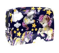 Beauty case da donna, adorabile e capiente, impermeabile, da viaggio, con unicorno, stelle, nuvole, accessori da toeletta, organizer per accessori come regalo, Multicolore 01,