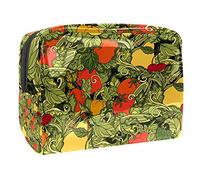 Beauty case da donna, adorabile e capiente, impermeabile, da viaggio, verde selvaggio, con gocce di rugiada, accessori organizer come regalo, Multicolore 09, 18.5x7.5x13cm/7.3x3x5.1in, Beauty Case