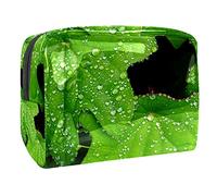 Beauty case da donna, adorabile e capiente, impermeabile, da viaggio, verde selvaggio, con gocce di rugiada, accessori organizer come regalo, Multicolore 01, 18.5x7.5x13cm/7.3x3x5.1in, Beauty Case