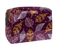 Beauty case da donna, adorabile e capiente, impermeabile, da viaggio, verde selvaggio, con gocce di rugiada, accessori organizer come regalo, Multicolore 03, 18.5x7.5x13cm/7.3x3x5.1in, Beauty Case