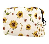 Beauty case da donna, adorabile e capiente trousse da viaggio con girasoli, borsa da toilette per accessori organizer come regalo, Multicolore 08, 18.5x7.5x13cm/7.3x3x5.1in, Beauty Case