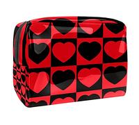 Beauty case da donna, adorabile e spazioso beauty case da viaggio con cuori rosa, grazioso beauty case organizer per accessori come regalo, Multicolore 08, 18.5x7.5x13cm/7.3x3x5.1in, Beauty Case