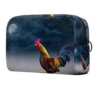 Beauty case da donna, adorabile e spazioso beauty case da viaggio, stelle, luna, nuvole, sfondo blu, accessori organizer come regalo, Multicolore 08, 18.5x7.5x13cm/7.3x3x5.1in, Beauty Case