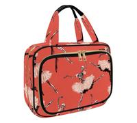 Beauty case da donna, borsa da toilette da viaggio, con divertente gatto che cavalca una balena, organizer per cosmetici e articoli da toeletta per accessori essenziali da viaggio, Multicolore 1., M