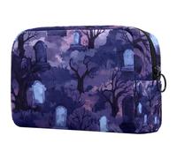 Beauty case da donna con albero morto di Halloween Graves, borsa da viaggio per articoli da toeletta grande, pratica borsa organizer con cerniera, Multi, 18.5x7.5x13cm/7.3x3x5.1in, Beauty case