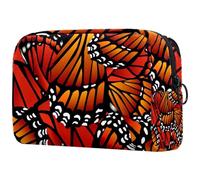 Beauty case da donna, con ali di farfalla, per articoli da toeletta da viaggio, grande, pratica borsa organizer con cerniera, Multi, 18.5x7.5x13cm/7.3x3x5.1in, Beauty case