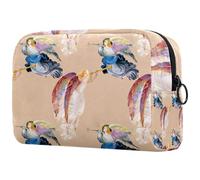 Beauty case da donna, con angeli e ali per articoli da toeletta da viaggio, grande, pratica borsa organizer con cerniera, Multi, 18.5x7.5x13cm/7.3x3x5.1in, Beauty case