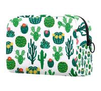 Beauty case da donna, con cactus e fico d'india, borsa da viaggio per articoli da toeletta grande, pratica borsa organizer con cerniera, Multi, 18.5x7.5x13cm/7.3x3x5.1in, Beauty case