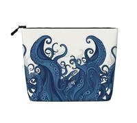 Beauty case da donna, con caramelle e lecca-lecca, portatile, da viaggio, organizer quotidiano con cerniera, Tentacoli Blu, Taglia unica