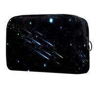 Beauty case da donna, con cielo notturno e stelle cadenti, per articoli da toeletta da viaggio, grande, con cerniera, Multi, 18.5x7.5x13cm/7.3x3x5.1in, Beauty case