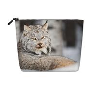 Beauty case da donna con cuore innamorato di San Valentino, organizer da viaggio portatile, borsa da toilette con chiusura a zip, Canada Lynx, Taglia unica