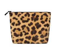 Beauty case da donna con cuore innamorato di San Valentino, organizer da viaggio portatile, borsa da toilette con chiusura a zip, Divertente stampa leopardata., Taglia unica