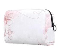 Beauty case da donna con cuore rosa è come un fiore, borsa da viaggio per articoli da toeletta grande, pratica borsa organizer con cerniera, Multi, 18.5x7.5x13cm/7.3x3x5.1in, Beauty case