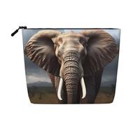 Beauty case da donna con decorazione floreale a forma di cuore, organizer da viaggio portatile, borsa da toilette con chiusura a zip, Elefante, Taglia unica