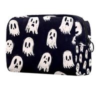 Beauty case da donna con fantasmi di Halloween, borsa da viaggio per articoli da toeletta grande, pratica borsa organizer con cerniera, Multi, 18.5x7.5x13cm/7.3x3x5.1in, Beauty case