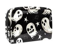 Beauty case da donna con fantasmi di Halloween, borsa da viaggio per articoli da toeletta in PVC, pratica custodia organizer con cerniera, Multi, 18.5x7.5x13cm/7.3x3x5.1in, Beauty case