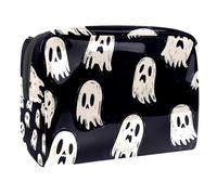 Beauty case da donna con fantasmi di Halloween, borsa da viaggio per articoli da toeletta in PVC, pratica custodia organizer con cerniera, Multi, 18.5x7.5x13cm/7.3x3x5.1in, Beauty case