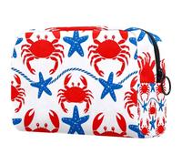 Beauty case da donna con foglie e piante botaniche verde grigio salvia acquerelli astuccio da viaggio con cerniera organizer portatile per articoli da toeletta per ragazze adolescenti, Multicolore 08