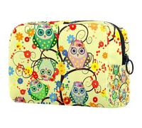 Beauty case da donna con gatto innamorato di notte con luna, astuccio da viaggio con cerniera, organizer portatile per articoli da toeletta per ragazze adolescenti, Multicolore 10.,