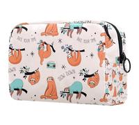 Beauty case da donna con gatto innamorato di notte con luna, astuccio da viaggio con cerniera, organizer portatile per articoli da toeletta per ragazze adolescenti, Multicolore 07,
