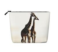 Beauty case da donna con giraffa africana, organizer da viaggio portatile, borsa da toilette con chiusura a zip, Giraffa africana, Taglia unica