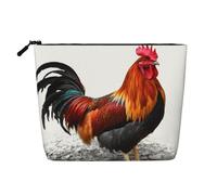 Beauty case da donna con giraffa africana, organizer da viaggio portatile, borsa da toilette con chiusura a zip, Gallo di pollo, Taglia unica