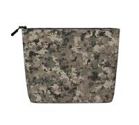 Beauty case da donna con grazioso gufo con fiori - organizer da viaggio portatile, borsa da toilette con chiusura a zip, Esercito mimetico digitale, Taglia unica