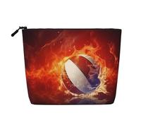 Beauty case da donna con grazioso gufo con fiori - organizer da viaggio portatile, borsa da toilette con chiusura a zip, Basket Fiamme e Gocce d'acqua, Taglia unica