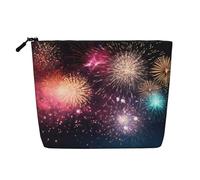 Beauty case da donna, con limoni tropicali, borsa portatile da viaggio, organizer quotidiano con cerniera, Fuochi d'artificio di, Taglia unica