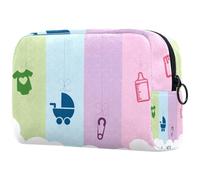 Beauty case da donna, con motivo baby shower, borsa da viaggio per articoli da toeletta grandi, pratica borsa organizer con cerniera, Multi, 18.5x7.5x13cm/7.3x3x5.1in, Beauty case