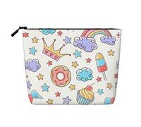 Beauty case da donna con motivo Beach in Sunset Time, borsa da toilette a strato singolo, adatta per riporre tutti i giorni, viaggi e viaggi di lavoro., Motivo torta, taglia unica