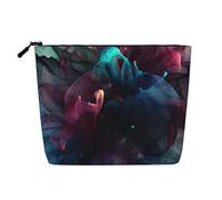 Beauty case da donna con motivo color corallo, organizer da viaggio portatile, borsa da toilette con chiusura a zip, Raffreddare Sfondi, Taglia unica